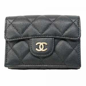 CHANEL Black Caviar Leather Wallet